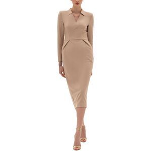 Bgl Womens  Midi Dress, Beige
